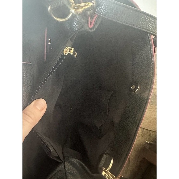 Bebe Purse Shoulder Y2K Steam Punk Witchy Grunge Goth Emo Black Pink Bar… - Picture 11 of 13